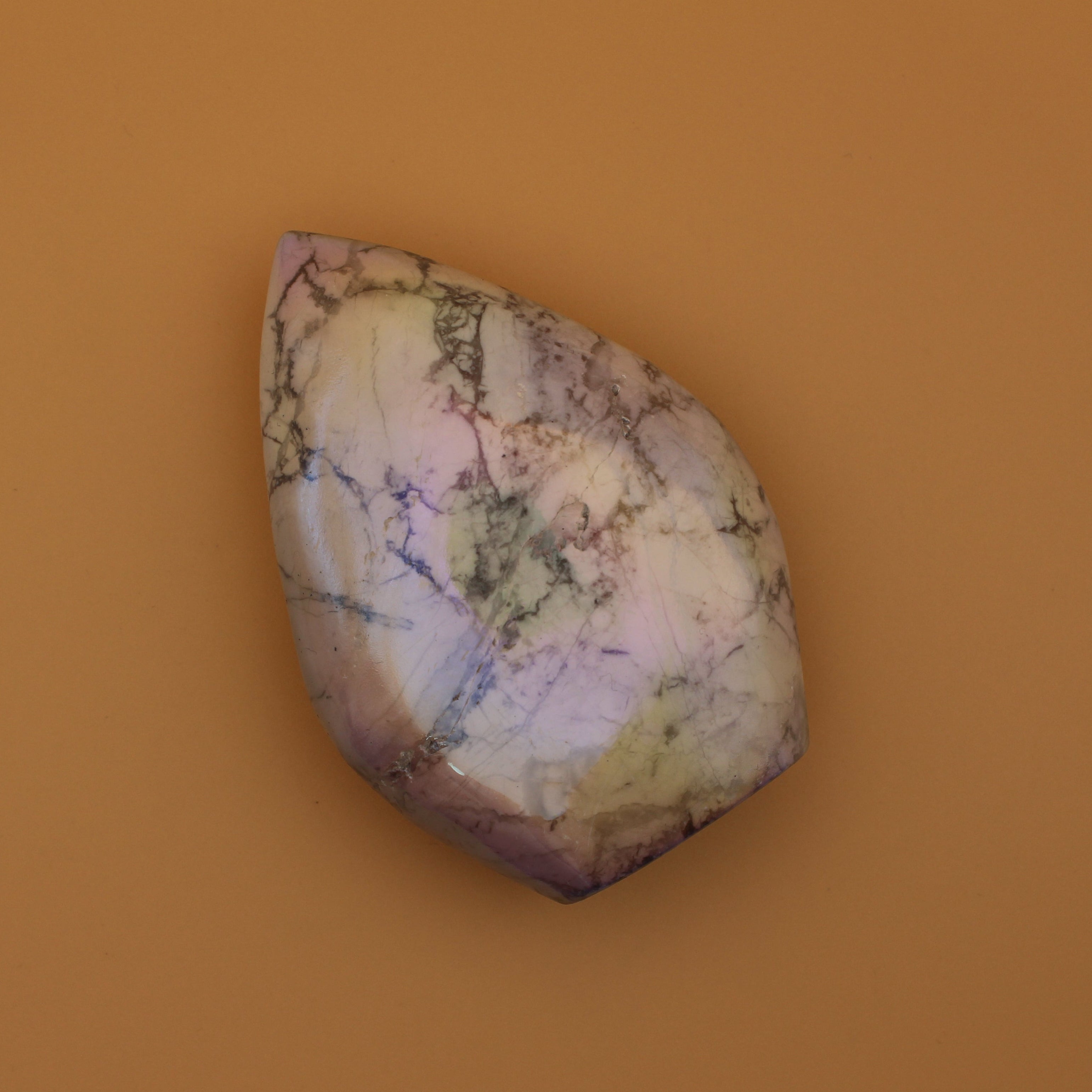 Aura Howlite e Calcite Zebra Nera Freeform – Pietra dell'armonia dall'eleganza scintillante