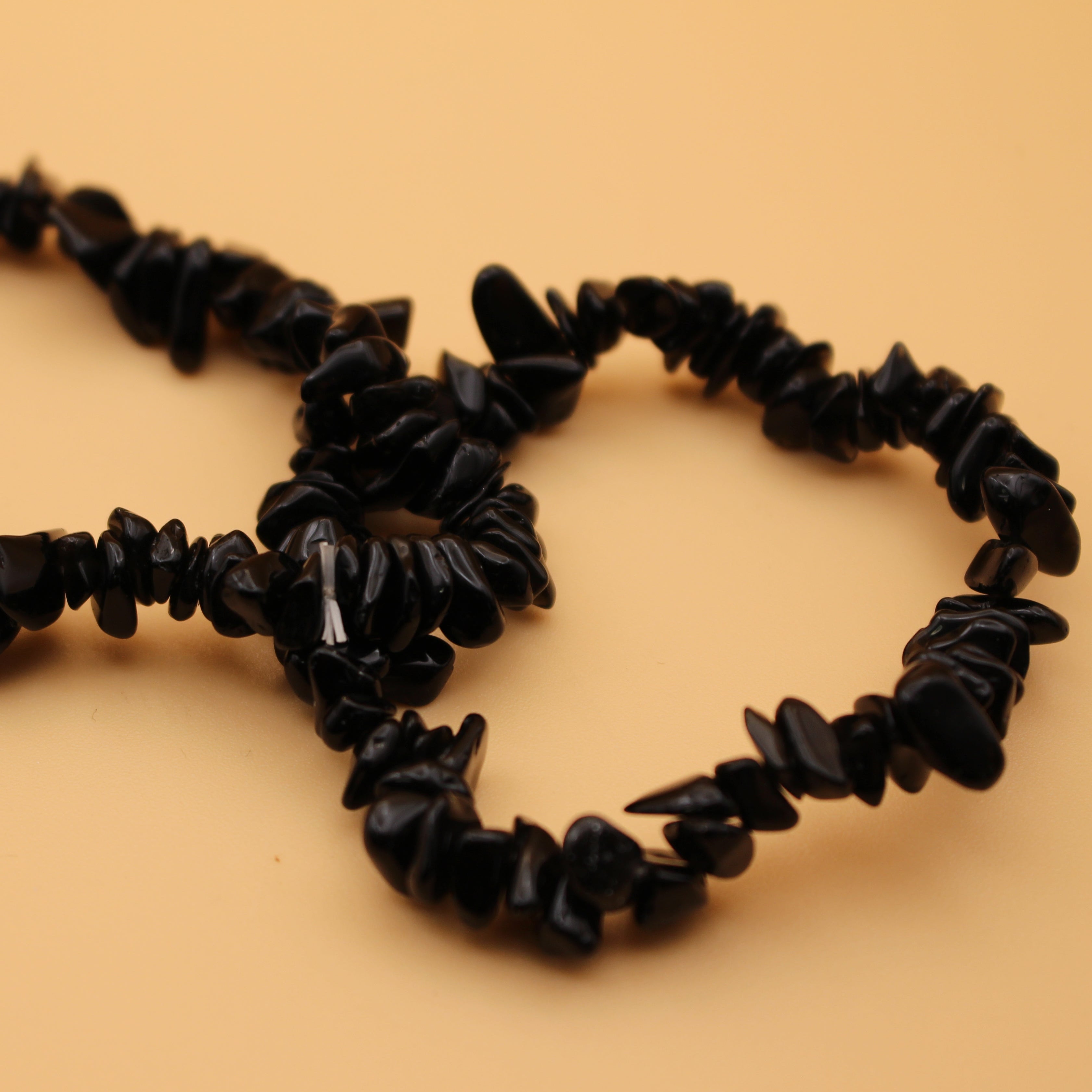 Black Obsidian Chips Armband