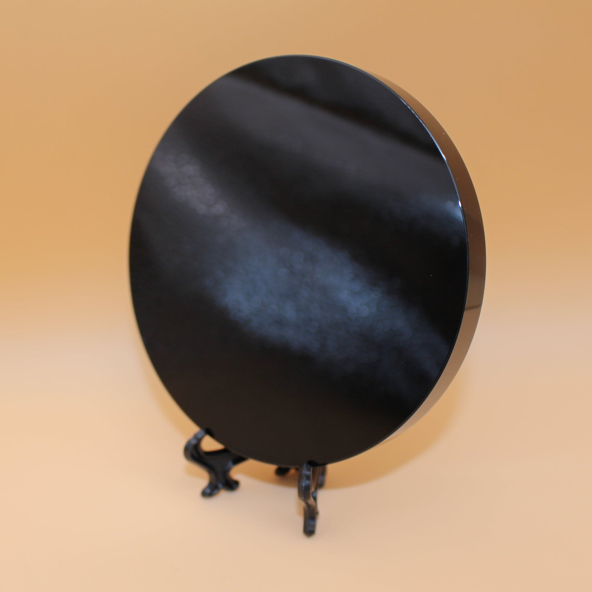 Black Obsidian Spiegelplatte – Energetischer Schutz & innerer Spiegel