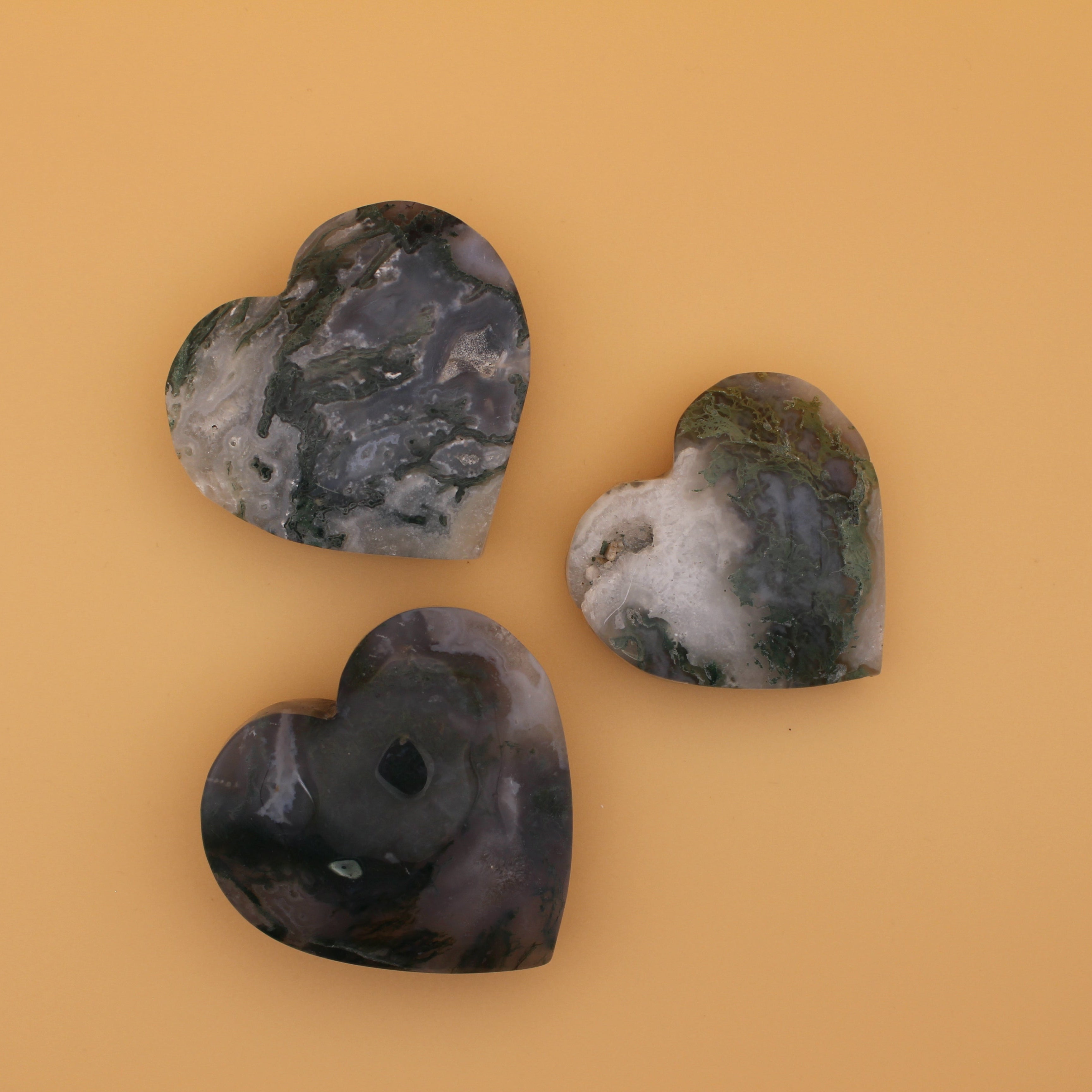 Cuore di Mossagate – Pietra naturale per la messa a terra e l'energia del cuore