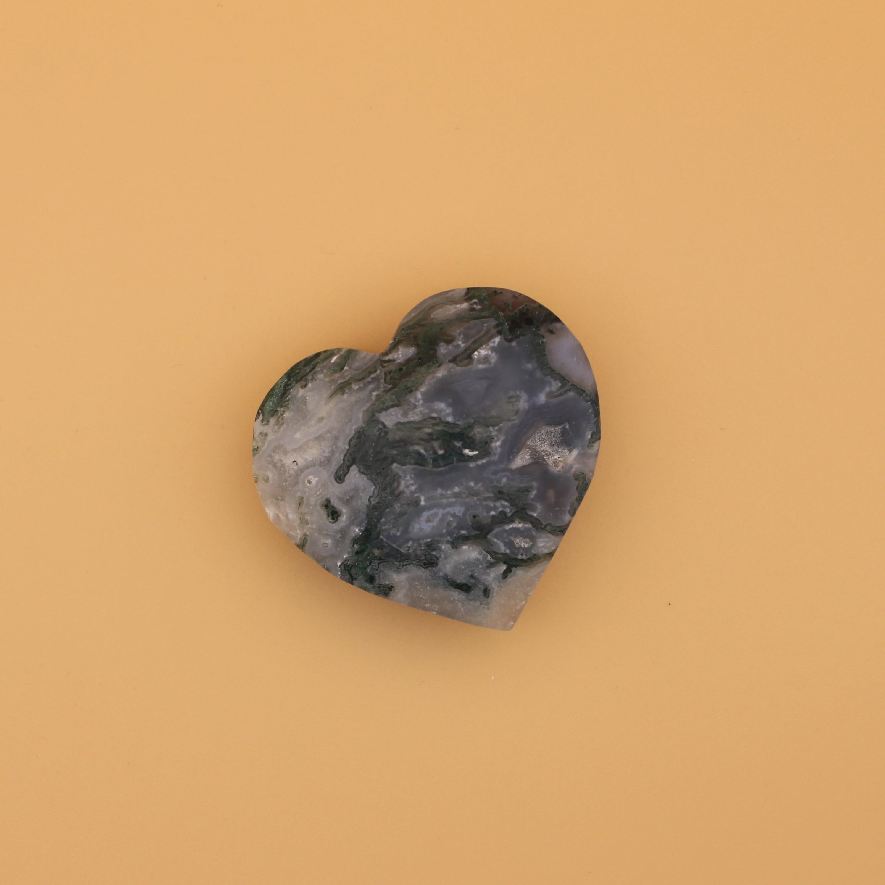 Cuore di Mossagate – Pietra naturale per la messa a terra e l'energia del cuore