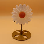 Selenit-Gänseblümchen mit orangefarbenem Calcit – Symbol für Reinheit & Lebensfreude